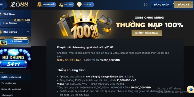 Thông tin chung về khuyến mãi nạp đầu cho tân thủ